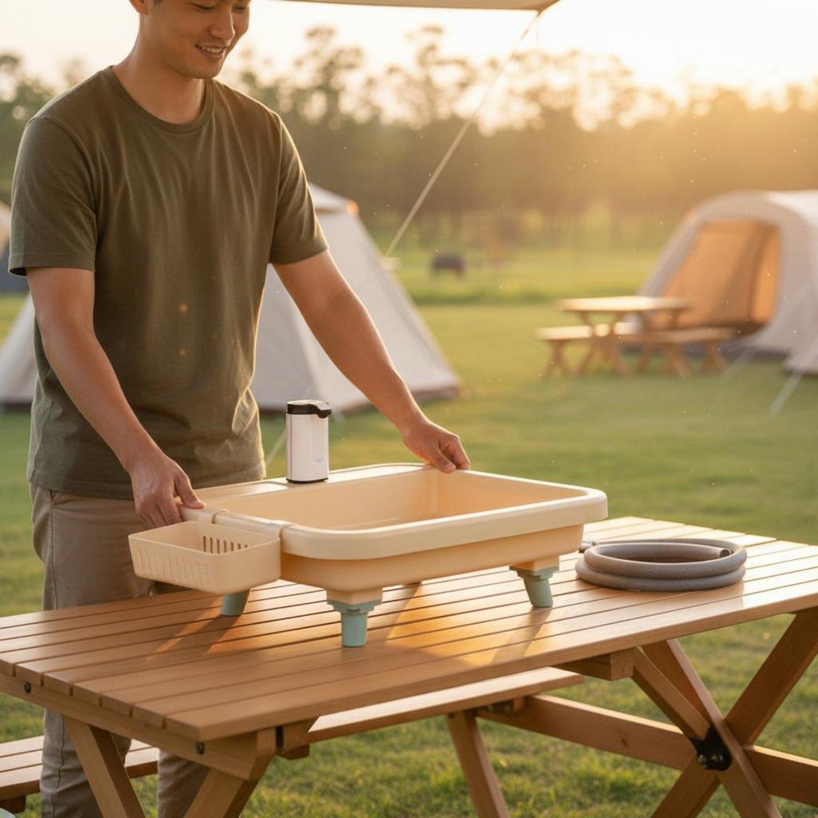 Outdoor Adventurer - Fregadero Portátil para Camping con Grifo