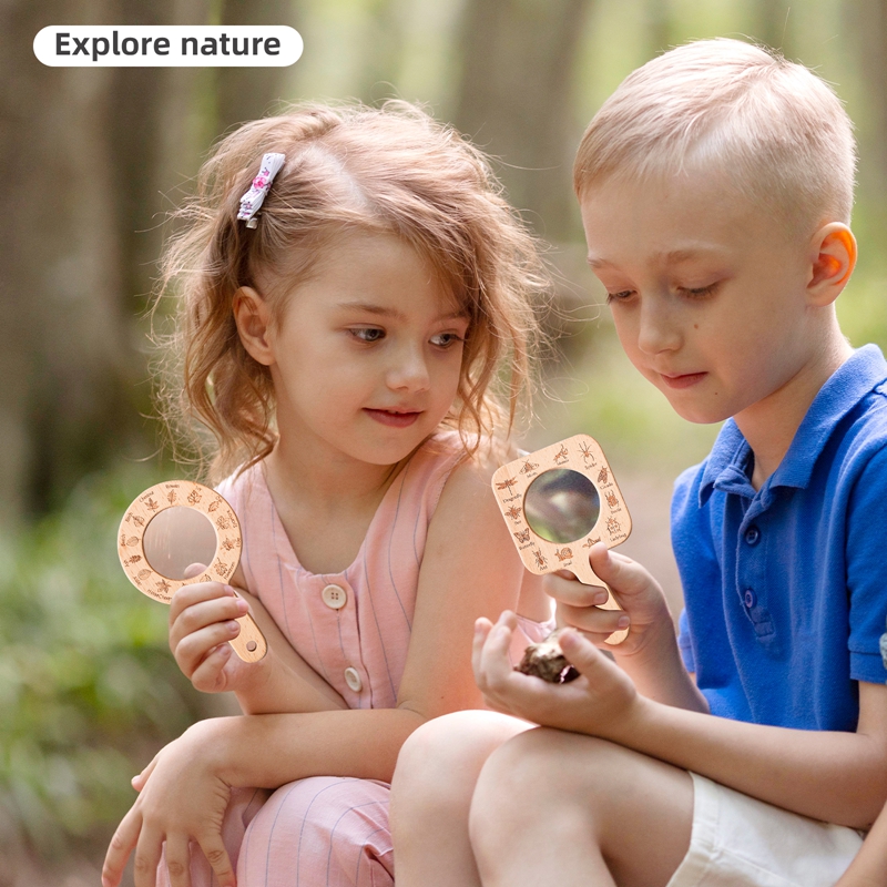 Outdoor Adventure Education - Juguete Educativo de Madera con Lupa
