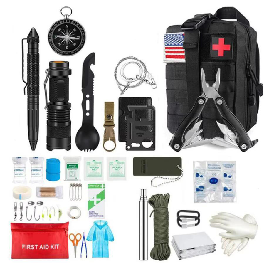 Outdoor Adventure Kit - Botiquín de primeros auxilios de supervivencia,