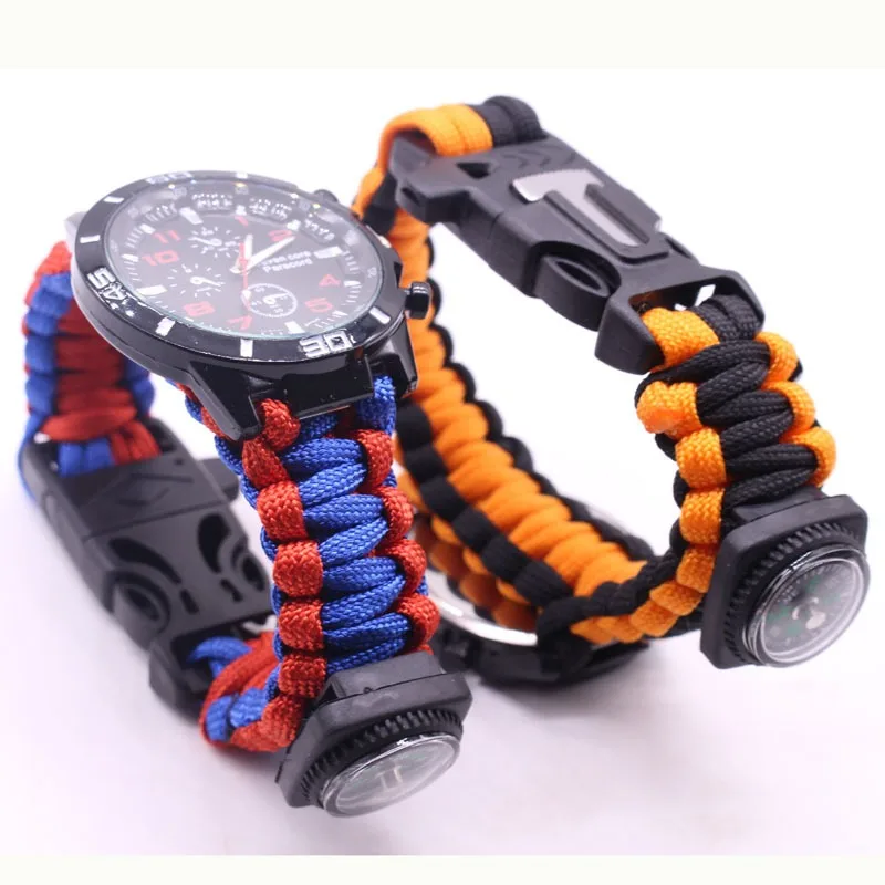 Outdoor Adventure Kit - Reloj multifuncional para exteriores, pulsera tejida