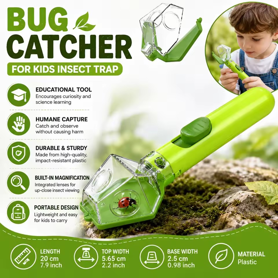 Atrapa insectos portátil con l - Outdoor Adventure Education reseña y precio